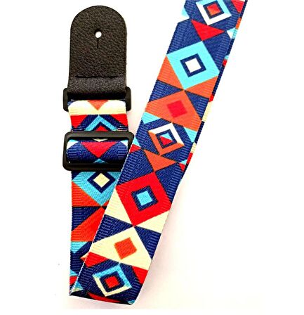 Rj200-b19 Gitar Askısı Deluxe Teal Guitar Strap Deri Başlıklı 2 Katlı