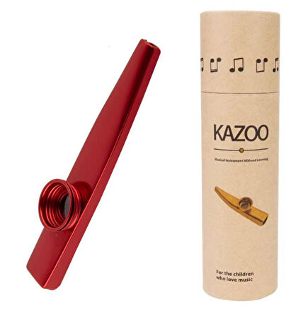 MK-01R Metal Kazoo Kutulu Alüminyum Alaşım Kırmızı