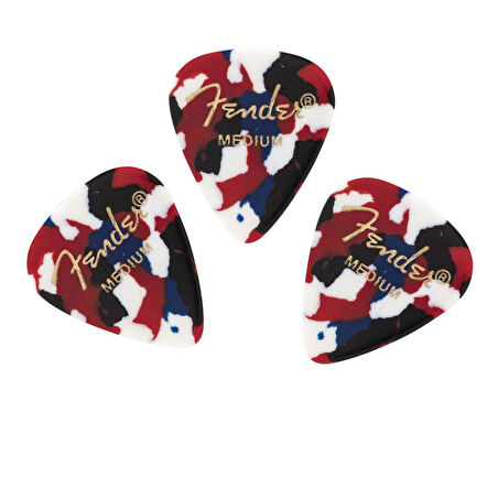 Fender Gitar Penası 3 Adet Classic Celluloid Confetti 351 Shape Medium