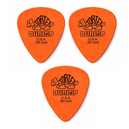 Jim Dunlop 418P.60 Tortex Standard 3 Adet Gitar Penası 0,60mm