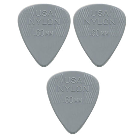 Jim Dunlop 462P.60 Nylon Standard 3 Adet Gitar Penası 0,60mm