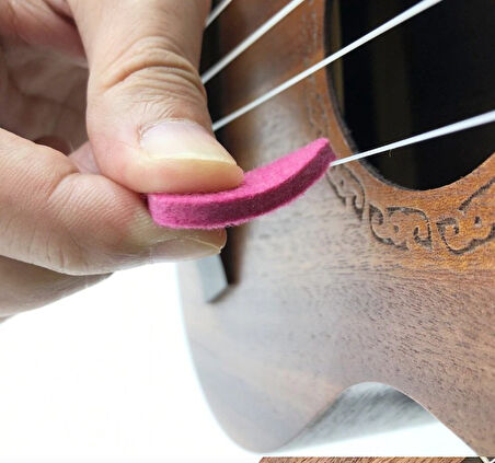 DG01-3BK Keçe Ukulele Penası Siyah (3 Adet) 3mm. Keçe Gitar Penası