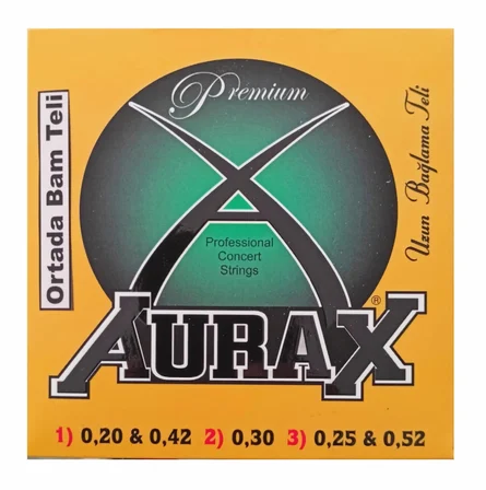 Aurax ARX20B Orta Bamlı Saz Tel Takımı 0.20 Uzun Sap