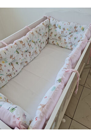 70 x 130 - Bebek Beşik Kenar Koruma Takımı - 40 cm Yükseklik, Yıkanabilir