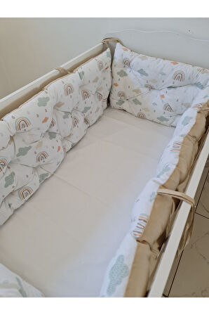 70 x 130 - Bebek Beşik Kenar Koruma Takımı - 40 cm Yükseklik, Yıkanabilir