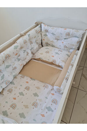 70 x 130 - Bebek Beşik Kenar Koruma Takımı - 40 cm Yükseklik, Yıkanabilir