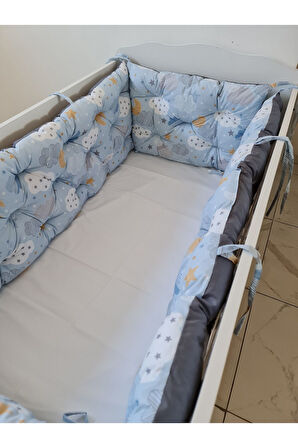70 x 130 - Bebek Beşik Kenar Koruma Takımı - 40 cm Yükseklik, Yıkanabilir