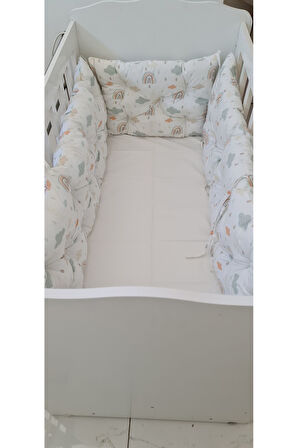 70 x 130 - Bebek Beşik Kenar Koruma Takımı - 40 cm Yükseklik, Yıkanabilir