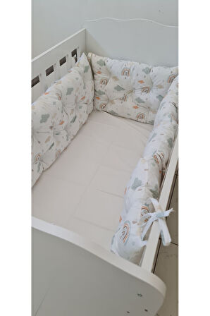 70 x 130 - Bebek Beşik Kenar Koruma Takımı - 40 cm Yükseklik, Yıkanabilir