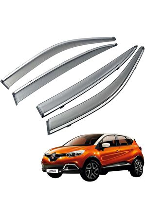 Renault Captur Mügen Cam Rüzgarlığı Kromlu Rüzgarlık ( Paslanmaz Kromlu ) 2013-2020 Arası FÜME RENK