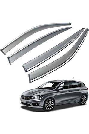Fiat Egea Mügen Cam Rüzgarlığı Kromlu Rüzgarlık ( Paslanmaz Kromlu ) HB 2016 Sonrası FÜME RENK