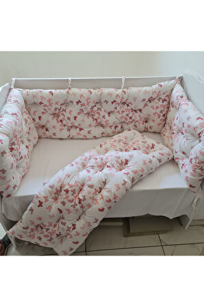 70x140 Beşik Uyumlu 4 Parça Beşik Kenar Koruma Takımı – %100 Pamuk – Yıkanabilir