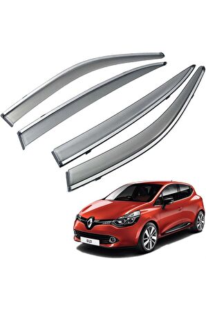 Renault Clio 4 HB Mügen Cam Rüzgarlığı Kromlu Rüzgarlık ( Paslanmaz Kromlu ) 2012 Sonrası FÜME RENK