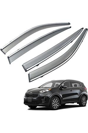 Kia Sportage Mügen Cam Rüzgarlığı Kromlu Rüzgarlık ( Paslanmaz Kromlu ) 2016-2021 4 Lü FÜME RENK
