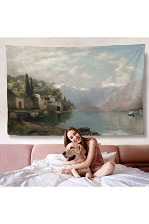Robert Schultze' Komo Gölü Duvar Örtüsü - Bellagio by Lake Como-7018