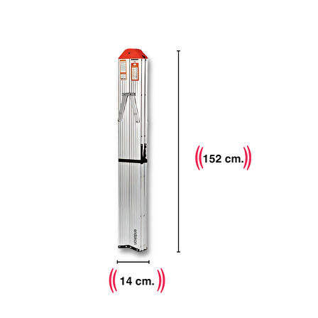 2*4 142 cm Katlanır Alüminyum Çubuk Merdiven