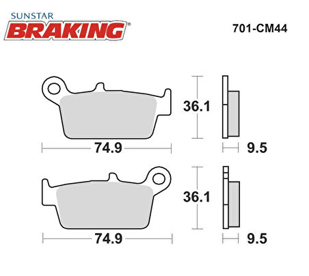 SİNTERLİ ARKA FREN BALATASI / YAMAHA / YZ F / 250cc / ARKA / 2001-2002-2003-2004-2005-2006-2007-2008-2009-2010-2011-2012-2013-2014-2015-2016-2017-2018-2019-2020-2021