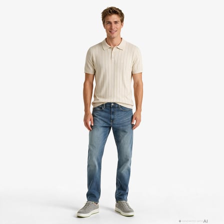 Nautica Erkek Bej Regular Fit Triko