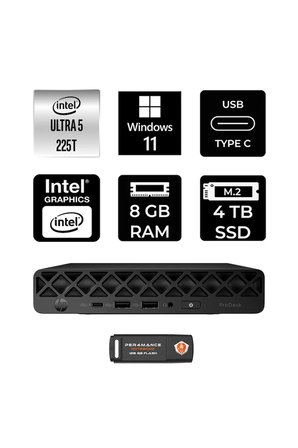 EliteDesk 8 Mini G1i AI Intel Core Ultra 5 225 8GB 4TB SSD W11P Mini Masaüstü Bilgisayar