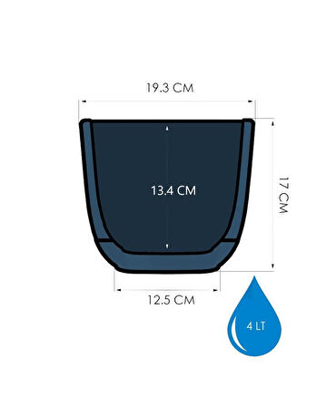 Omnipazar KRS-384 Dekoratif Plastik Mercan Kare Saksı 4 Litre No 4
