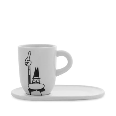 Bialetti Omino Con Piattino Porselen Kupa 340 ml
