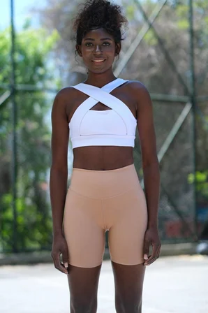 Ten Rengi ( Nude ) Midi Boy Şort Tayt 39 Cm.
