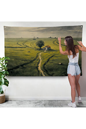 Hiçliğin Ortasındaki Ukrayna Köy Evi Duvar Örtüsü-7026