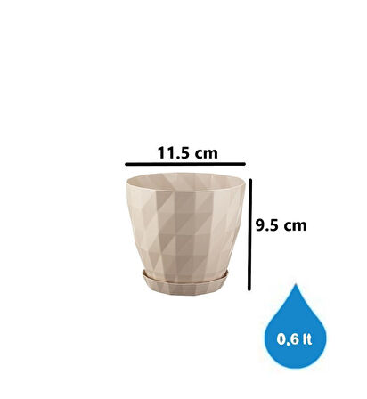Omnipazar SO-KRT1 Dekoratif Kristal Saksı Takımı 0.6 Lt Kirli Beyaz 5 Adet