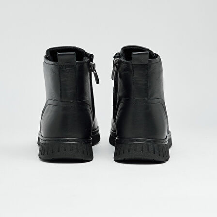 Hakiki Deri Fermuarlı Lastik Bağcıklı Kadın Bot 