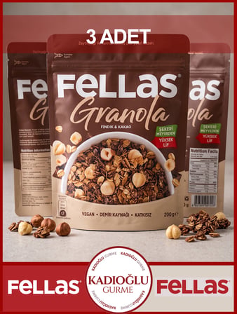 Fellas Granola - Fındık & Kakao 200 G - 3'lü Paket