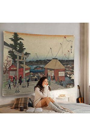 Hiroşige, Yushima'daki Tenjin Tapınağı Duvar Örtüsü-7028