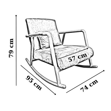 Asedia Minito Ceviz Turuncu Desenli Sallanan Sandalye Dinlenme Koltuğu