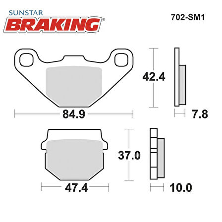 YARI METALİK FREN BALATASI / POLARIS / SAWTOOTH / 200cc / ÖN & ARKA  / 2006-2007