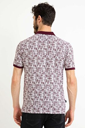 Bordo Slim Fit Polo Yaka T-Shirt