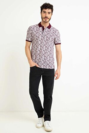 Bordo Slim Fit Polo Yaka T-Shirt