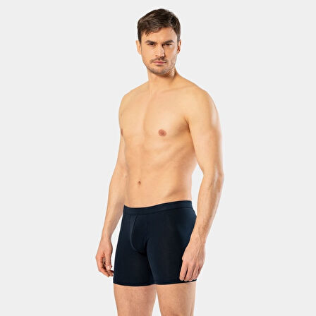 Cacharel Erkek Likralı Uzun Boxer (Bel Bantlı) 1336/Lacivert