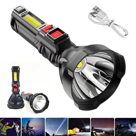 Çok Fonksiyonlu Şarjlı El Feneri USB Şarjlı HS31 TdrTR
