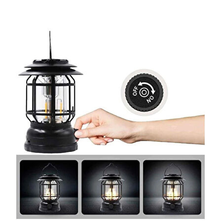 Bluetooth Hoparlör Özellikli Dimerli Led Kamp Lambası HS66 TdrTR