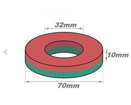 Mıknatıs, 70x32x10 Ferrit Kömür Halka Seramik Mıknatıs Magnet