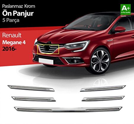 S-Dizayn Renault Megane 4 Krom Ön Panjur 5 Prç. 2016-2020