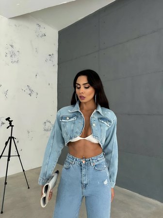 ALEYA DENİM CROP CEKET