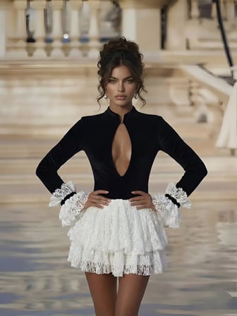 AMY BODYSUİT & DANTEL ETEKLİ ELBİSE