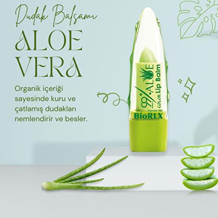 BioRLX %99 Aloe Vera Dudak Balmı Renkli Vegan Dudak Bakım 3,5 g