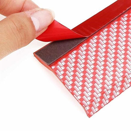 caselka® Kırmızı Renkli 2,5 Metre Araba Oto Ön Tampon Koruyucu Kauçuk Pratik Tampon Şerit Bant Döşeme