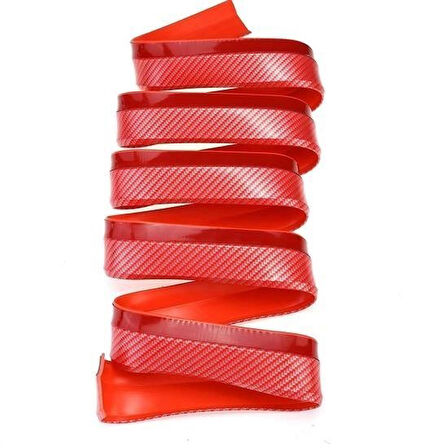 caselka® Kırmızı Renkli 2,5 Metre Araba Oto Ön Tampon Koruyucu Kauçuk Pratik Tampon Şerit Bant Döşeme