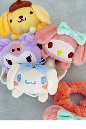 Kuromi-Pompompurin-Cinnamoroll-My Melody Dev Boy Peluş Lastik 1 Adet