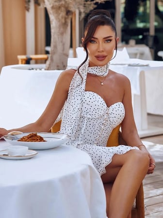 VENICE ŞİFON BENEKLİ ELBİSE