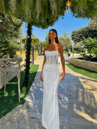 GOWN DANTEL BÜSTİYER & SATEN ETEK TAKIM