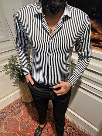 Guild Çizgili KING Siyah Gömlek