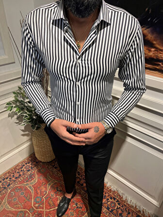 Guild Çizgili KING Siyah Gömlek